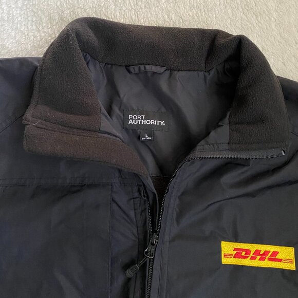 Port Authority Black Pile-Lined Jacket - DHL Embroidery - Size L - Picture 2 of 14